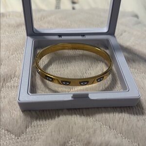 Stainless Steel Evil Eye Bracelets 14K Gold Bangle Bracelet
